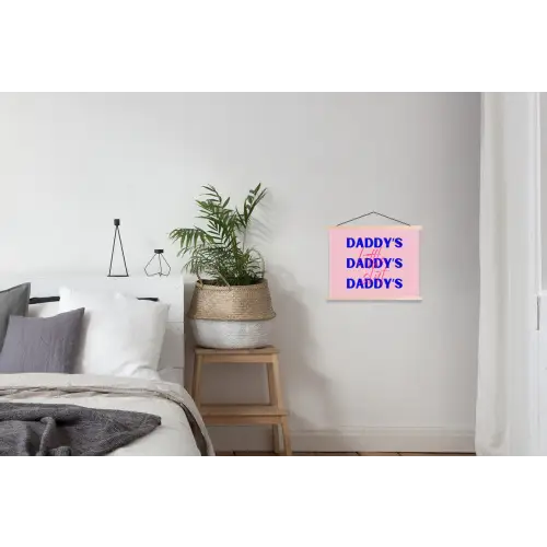 Daddy's - Blauw - Blokletters textielposter latten blank klein -woonkamer