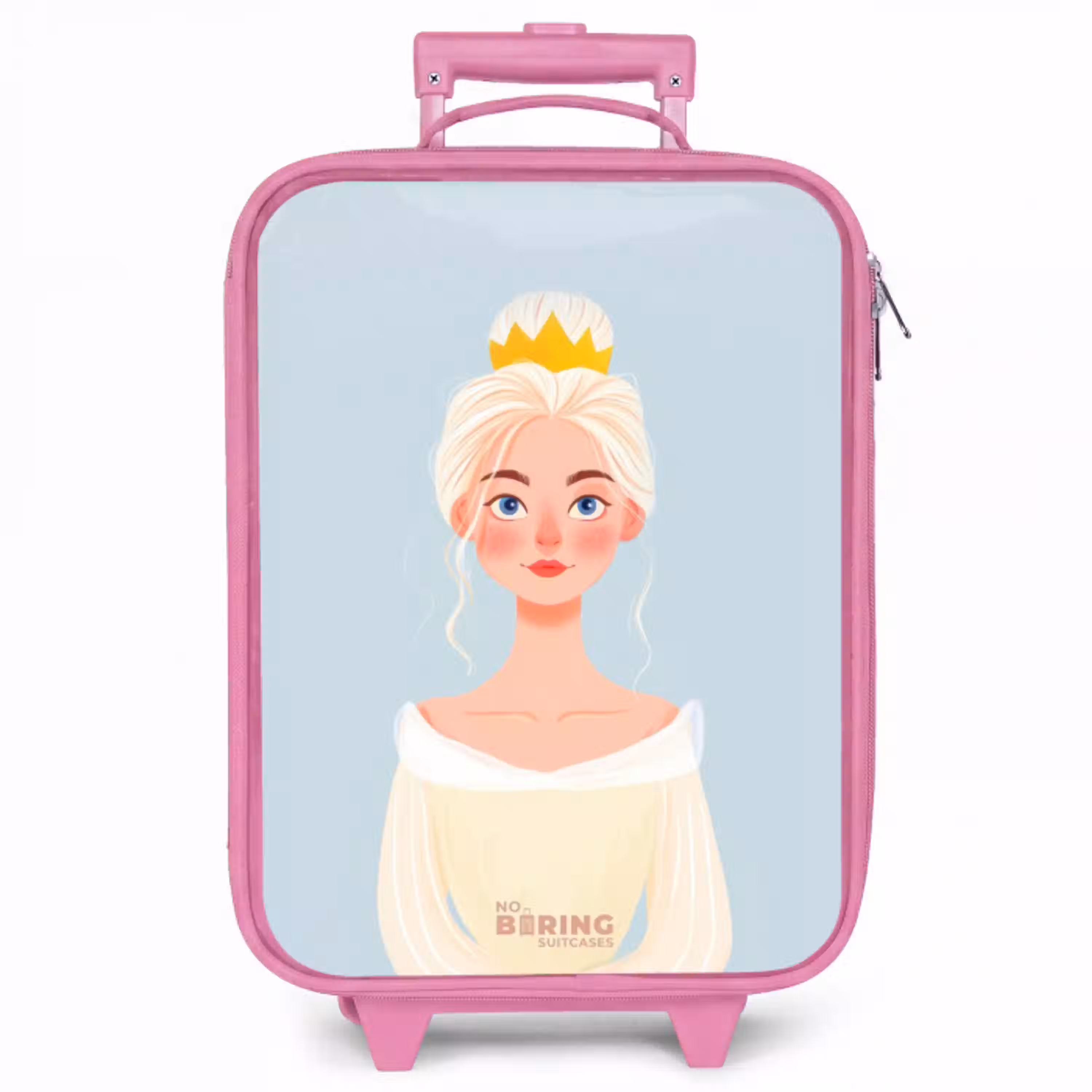 Prinses met een gouden kroon - Blauw Kinderkoffer - Roze klein -zzz_website3d