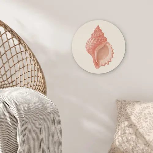 Schelp - Roze - Structuur Akoestische PET Vilt - Rond klein -sfeer4