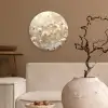 Wilde - Bloemen - Wit Wandcirkel kunststof plaat 5mm dik klein -sfeer1