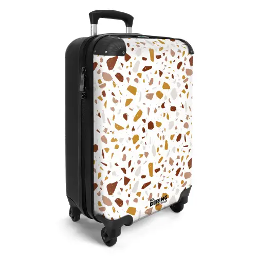 Terrazzo patroon veelkleurig oker en roest NBS - Handbagage koffer - Volwassenen Unisex middel -productfoto_3d