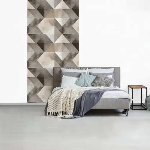 Geometrisch - Motief - Aardetinten fotobehang vinyl groot 64 -slaapkamer