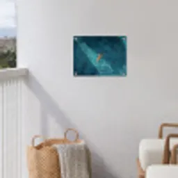 Vrouw - Water - Bikini - Oranje tuinposter los doek klein -sfeer8