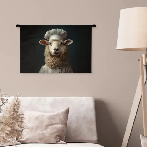 Schaap - Wol - Kok Wandkleed katoen klein -sfeer4