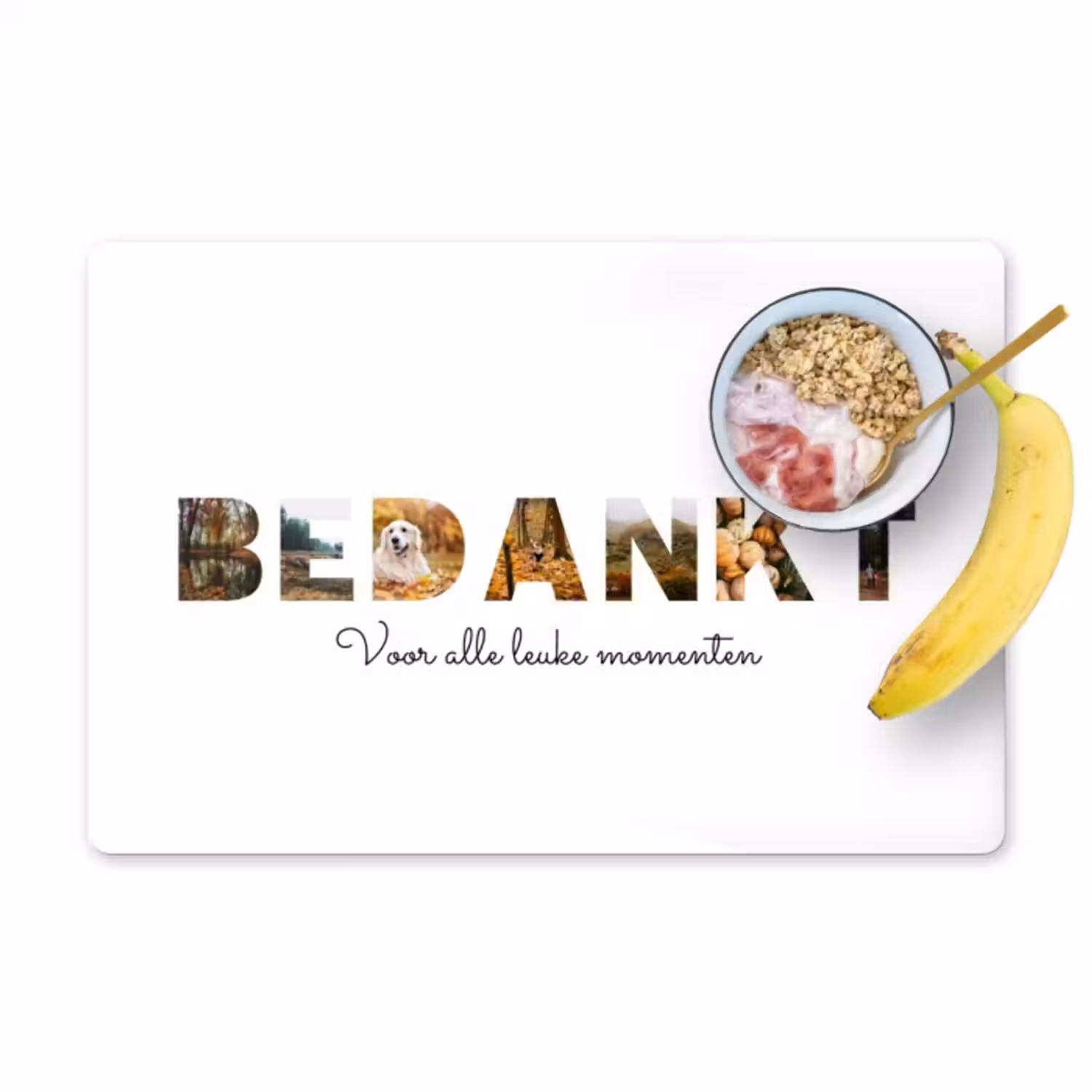 Gepersonaliseerde placemat - 6 stuks -  Bedankt - Lettercollage