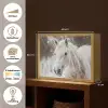 Paard - Wit - Winter - Natuur - Sneeuw - Dieren Light Box met batterij (Wandlamp) middel -USP_websiteoverzichtNL