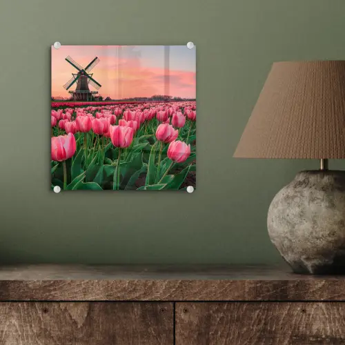 Tulpen - Molen - Nederland plexiglas 5mm klein -sfeer3