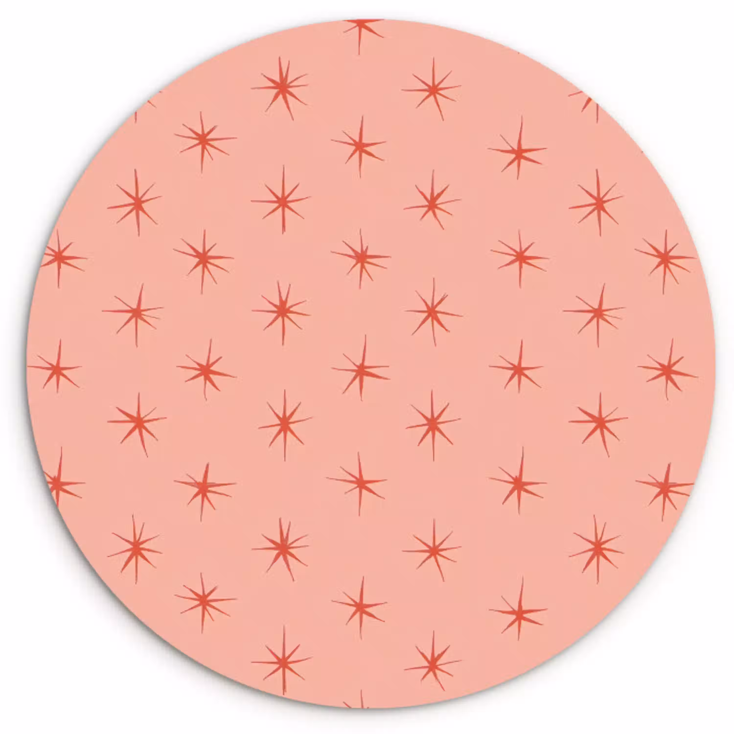 Sterretjes - Patroon - Oranje Wandcirkel kunststof plaat 5mm dik klein 188 -3d