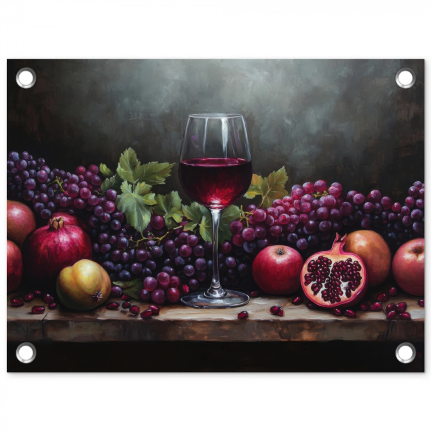 Wijn - Fruit - Stilleven tuinposter los doek klein -3d