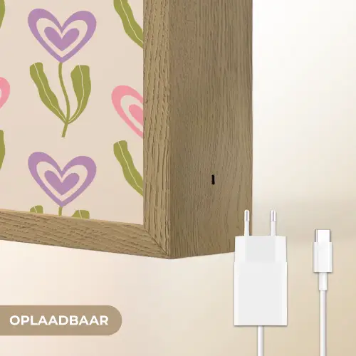 Bloemen - Hartjes - Patroon Light Box met batterij (Wandlamp) middel 907 -USP_websiteoplaadbaarNL