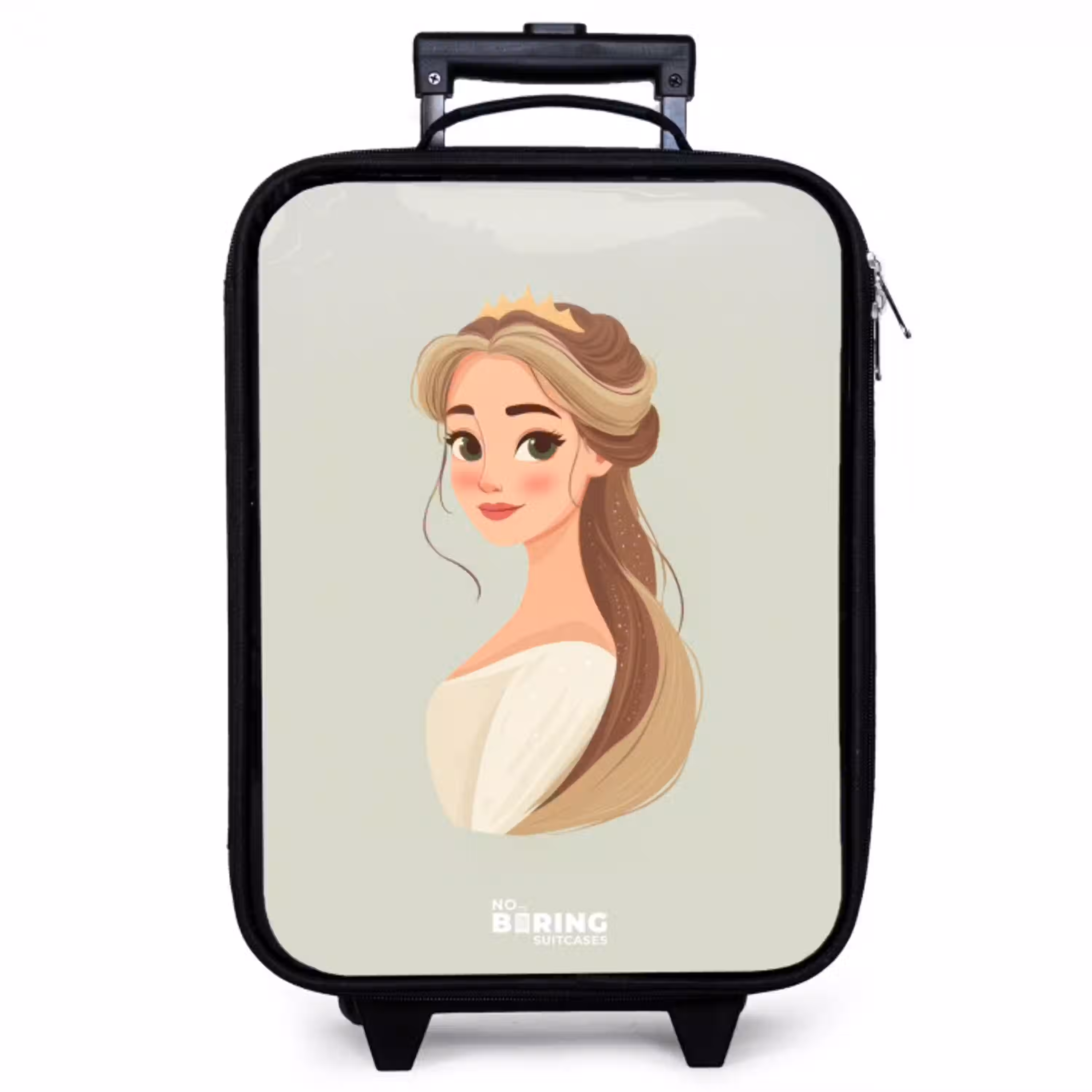 Prinses met een tiara - Groen Kinderkoffer - Zwart klein -zzz_website3d