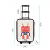 Rode robot met vierkant hoofd Kinderkoffer - Zwart klein -productfoto_formaten