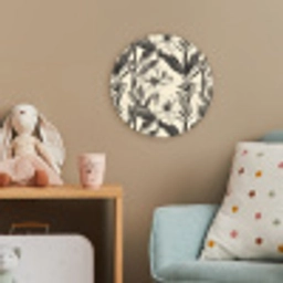 Klassiek - Botanisch - Zwart - Beige Wandcirkel kunststof plaat 5mm dik klein 188 -tsfeer1_kind