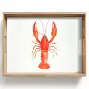 Kreeft - Waterverf - Aquarel - Oranje Dienblad Rechthoek middel -z3d_shopping