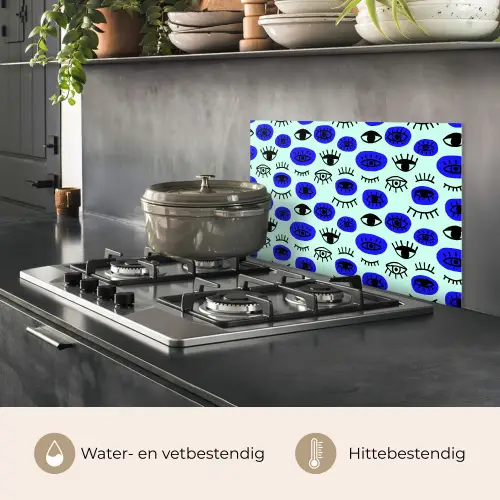 Patroon - Oog - Mint - Blauw keuken achterwand spatscherm klein 900 -usp_NL