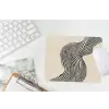 Golvend - Lijnen - Abstract - Silhouet muismat rubber klein -witbureau
