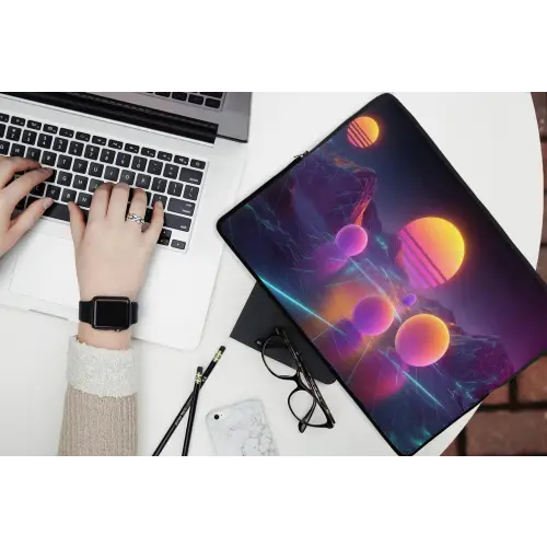 Landschap - Bergen - Bollen - Licht laptophoes neopreen klein -bureau