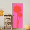 Palmbomen - Modern - Roze deurposter klein -sfeer4