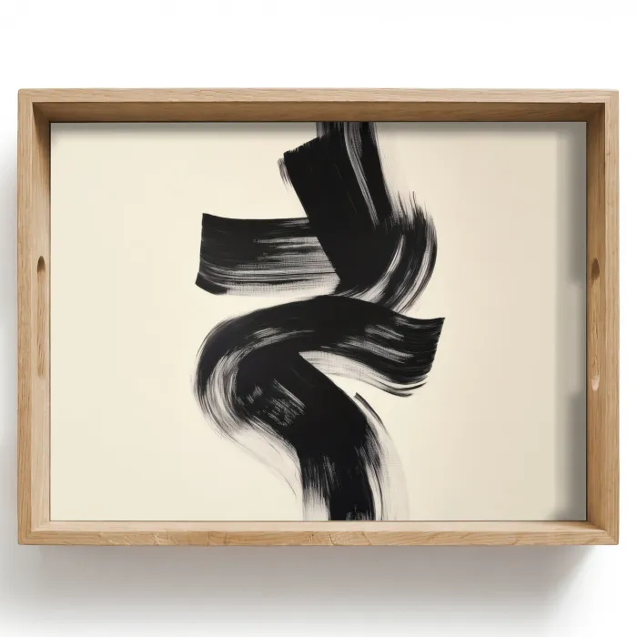 Strepen - Zwart - Abstract Dienblad Rechthoek middel -z3d_shopping