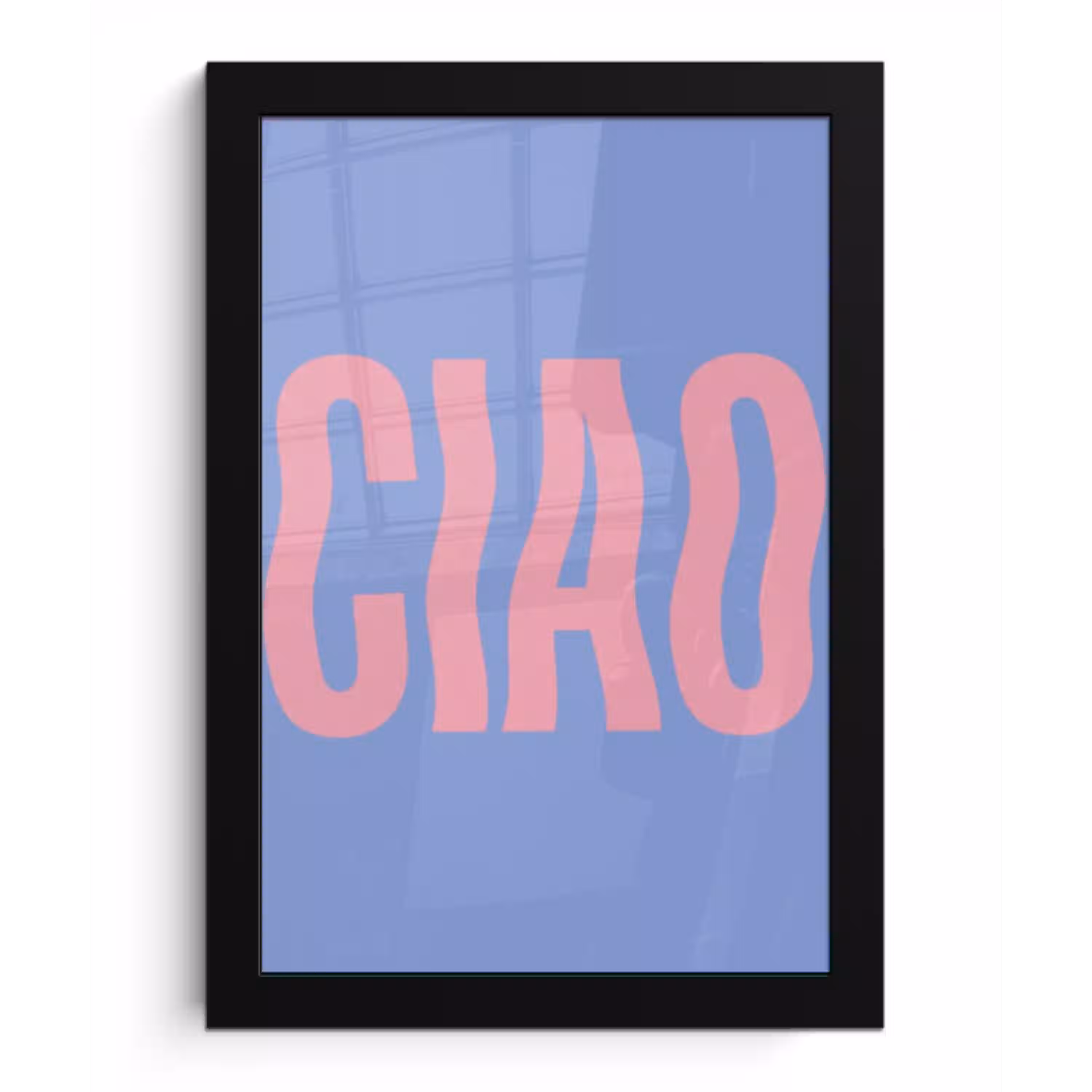 Ciao - Roze - Blauw - Golvend fotolijst zwart zonder passe partout klein -3d
