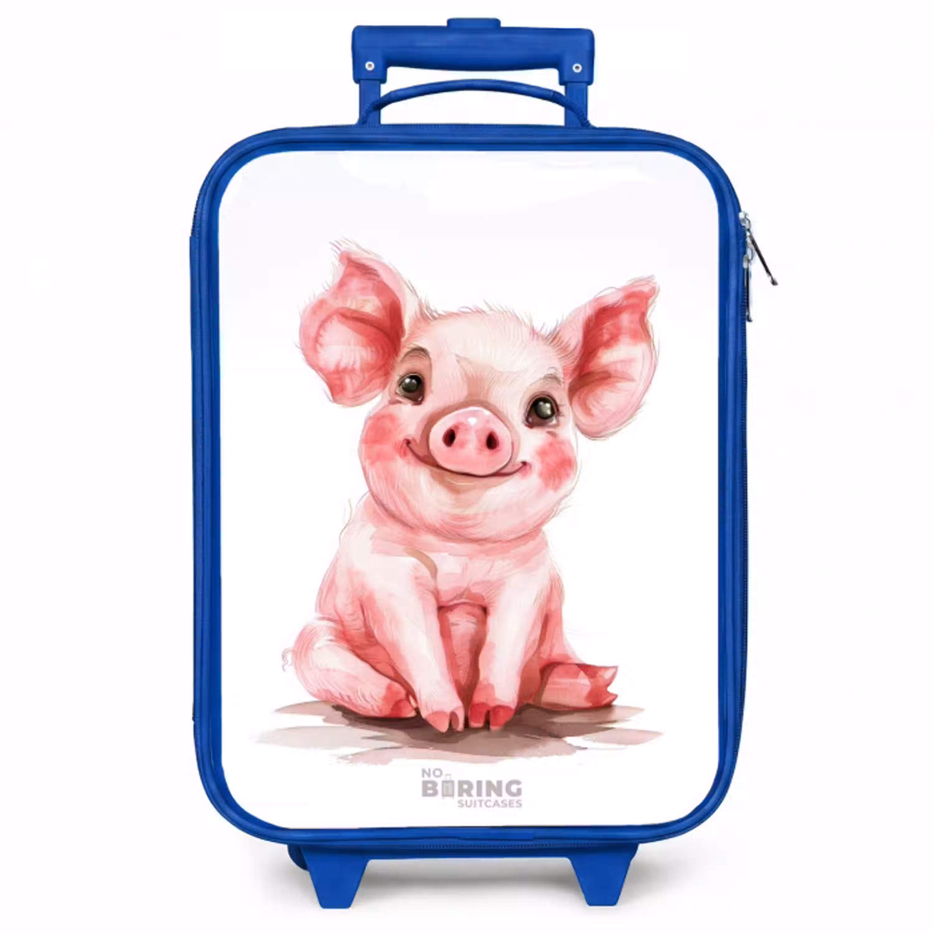 Roze baby varken Kinderkoffer - Blauw klein -zzz_website3d