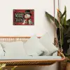 Klassiek - Kerstgroet - Sneeuwpop - Rood tuinposter los doek klein -sfeer7