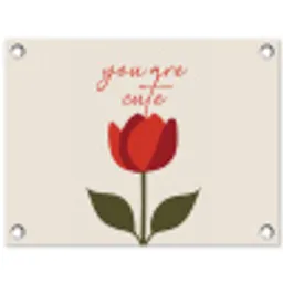 Roos - Rood - Bloem - Valentijn tuinposter los doek klein -3d