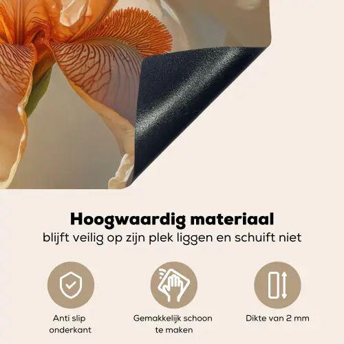 Close up - Oranje - Iris Inductie beschemer met haakjes klein -ky-onderkant-nl