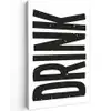 Drink - Zwart - Wit - Decoratie Tuinposter op houten frame 2 cm dik klein -3d