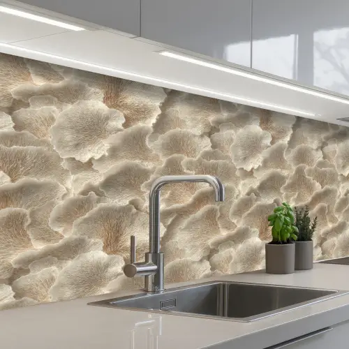 Waaierstructuren - Beige - Vezeltextuur keuken achterwand 2 middel 871 -3d_schuin