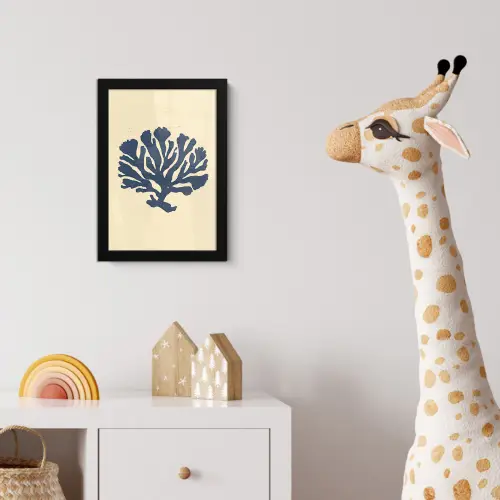 Blauw koraal - Vertakkingen - Beige fotolijst zwart zonder passe partout klein -usfeer4_kinderkamer