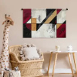 Modern - Abstract - Geometrisch - Rood - Industrieel Wandkleed katoen middel -wsfeer5_kind