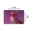 Panter - Zonnebril - Kauwgombel - Roze Placemat vinyl groot -specs