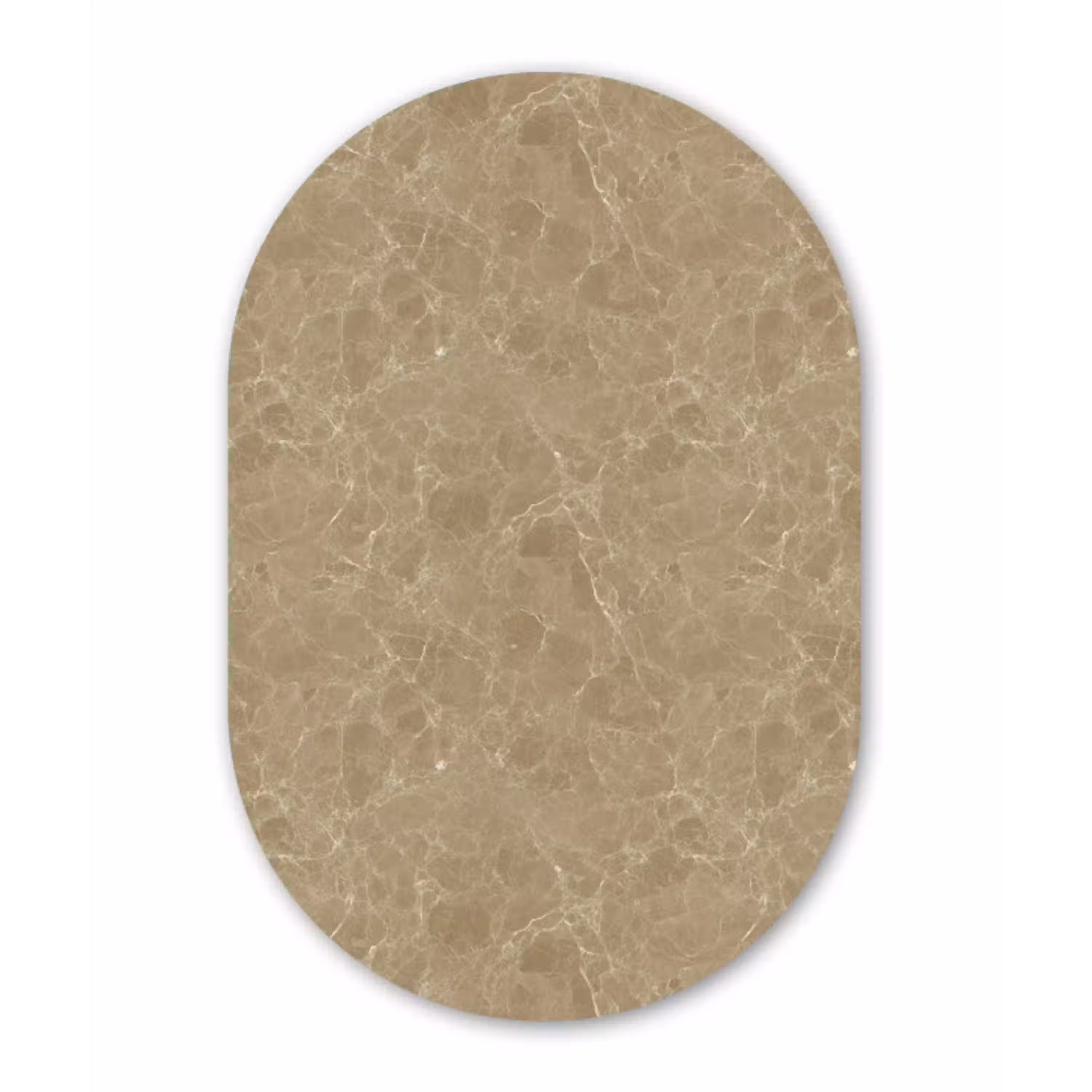 Beige - Marmer - Witte aders Wandcirkel Ovaal Aluminium middel 839 -3d