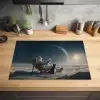 Maan - Kat - Astronaut - Ruimte Inductie beschermer vinyl 3mm klein -sfeer5
