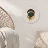 Abstract ontwerp - Zwarte cirkel - Verfvlekken Akoestische PET Vilt - Rond klein -sfeer4