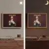Koffie - Vrouw - Middelvinger Light Box met batterij (Wandlamp) middel -sfeer3