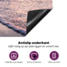 Meeuwen - Strand - Zee - Roze Inductie beschermer vinyl 3mm klein -zzzzzzz-cc-onderkant