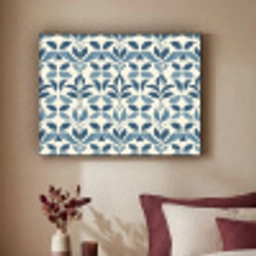 Flora - Modern - Blauw Textielframe zwart klein 947 -sfeer1