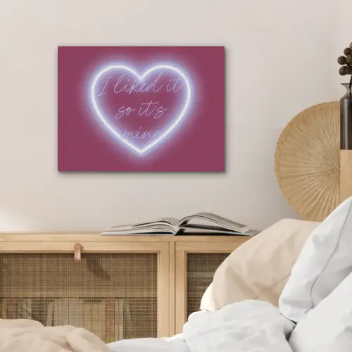 I liked it so it's mine - Neon hart - Roze PET vilt klein -sfeer3