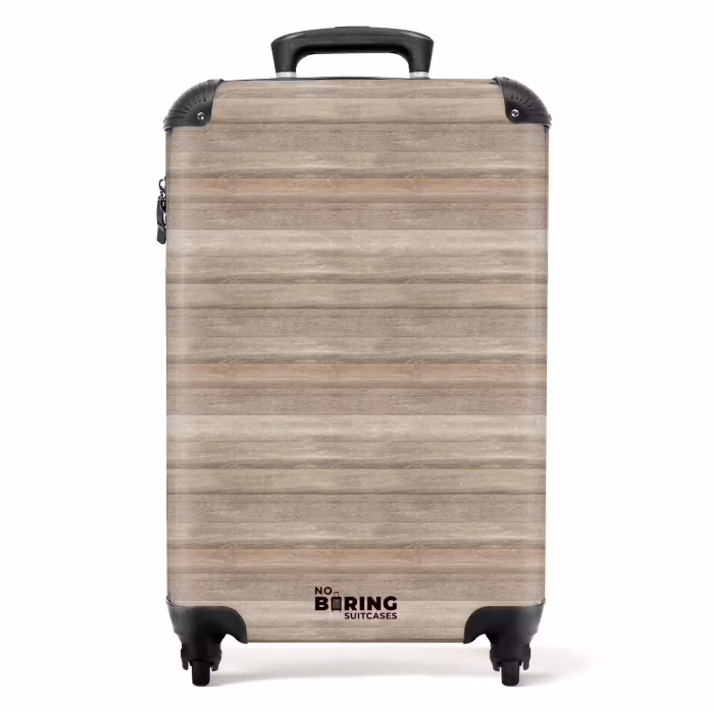 Lichte houten planken met horizontale nerf NBS - Handbagage koffer - Volwassenen Unisex middel -productfoto_recht