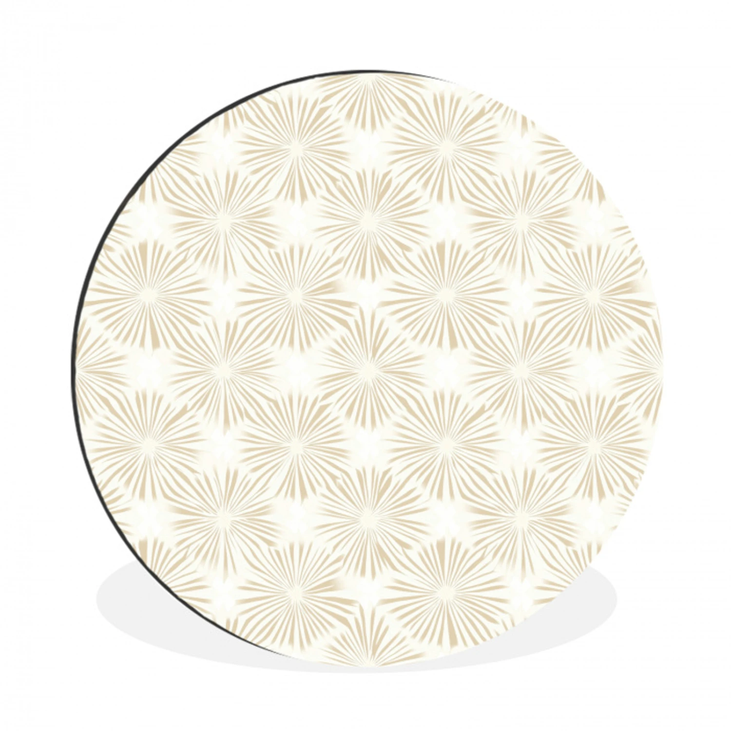 Abstract - Motief - Beige Wandcirkel aluminium klein 190 -3d