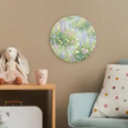 Bloemenveld - Heuvels - Kleurrijk Wandcirkel kunststof plaat 5mm dik klein -tsfeer1_kind