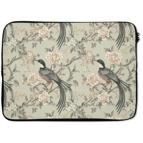 Bloem - Vogel - Kleurrijk laptophoes neopreen klein 279 -zkaufland3dotto