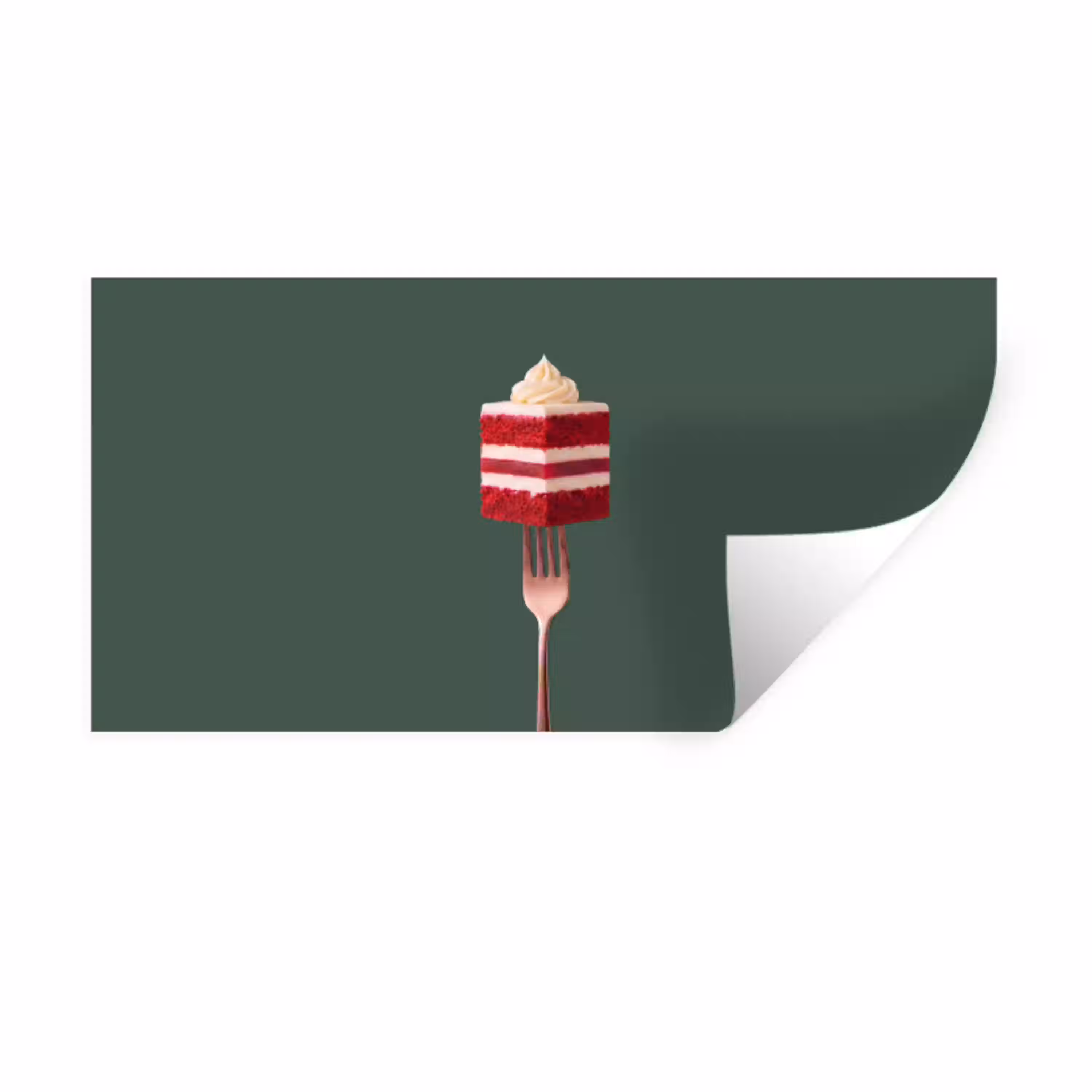 Cake - Vork - Rood Muursticker klein -3d