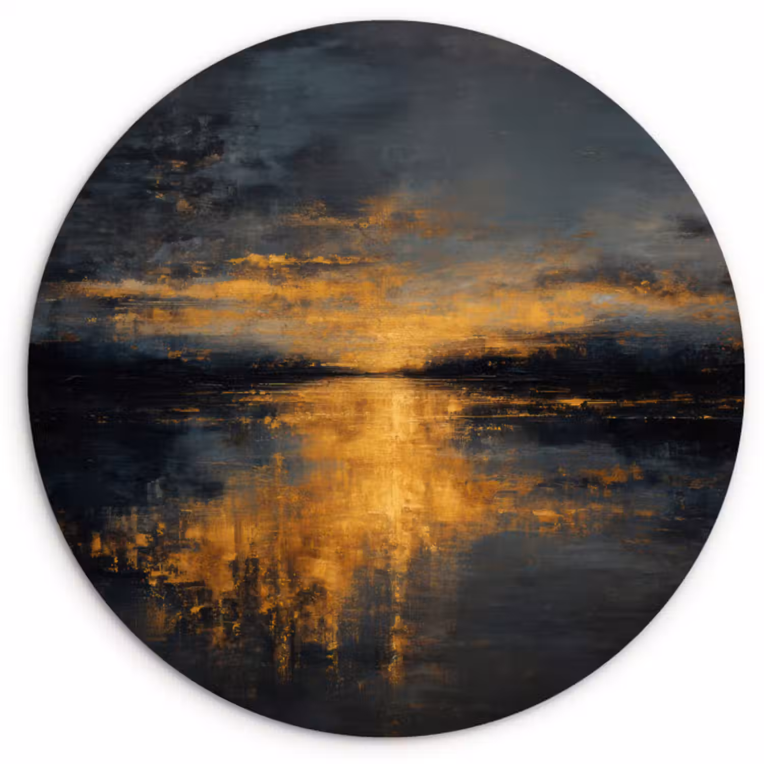 Muurcirkel - Gouden Reflectie op Water