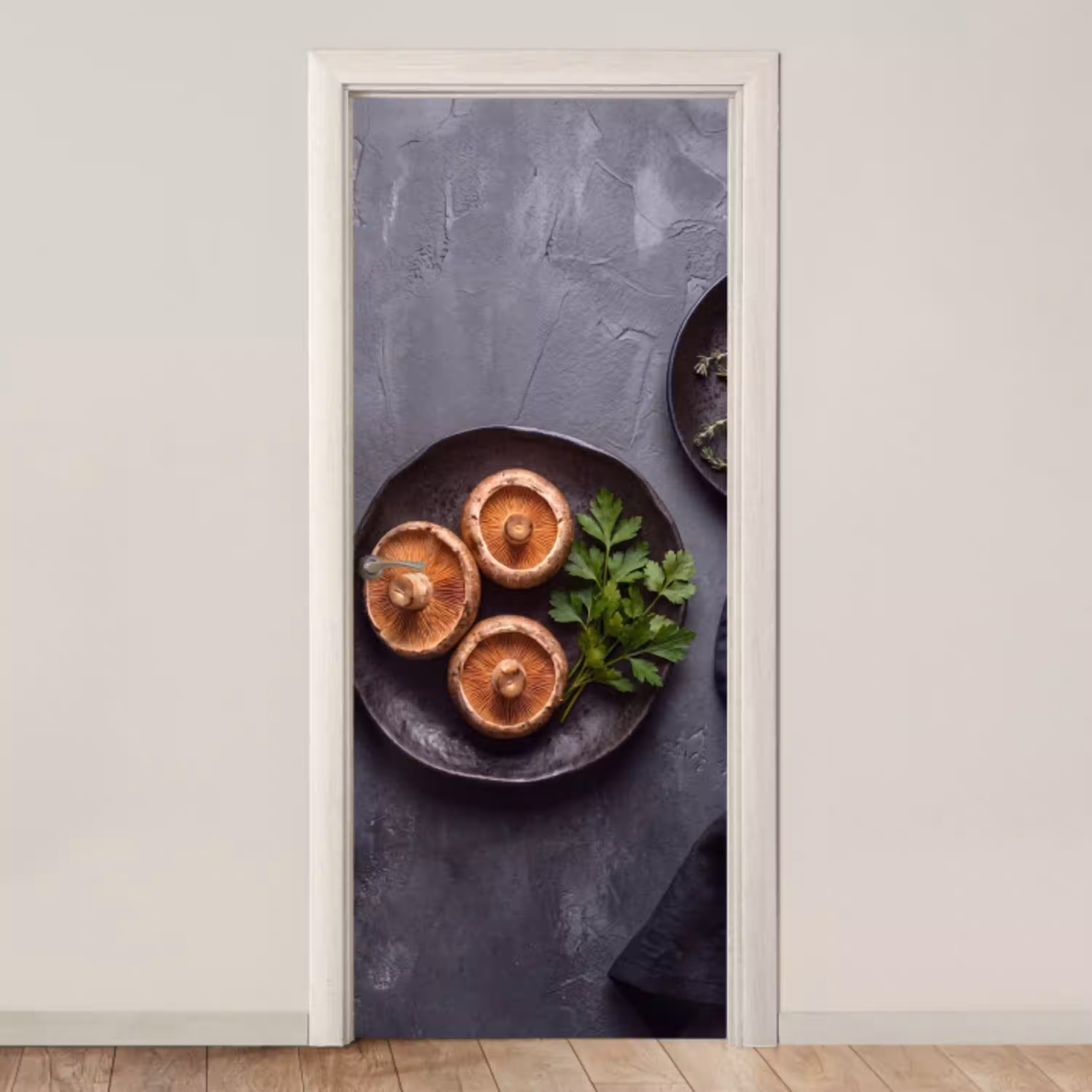 Paddestoelen - Kruiden - Eten deurposter klein -3d_beige