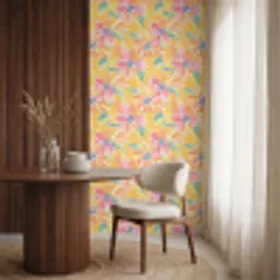 Textuur - Bloemen - Kleurrijk Behang Vinyl klein 1060 -sfeer1