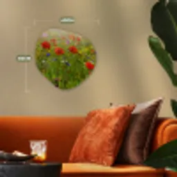 Lente - Bloemen - Rood - Klaproos - Gras - Groen Wandcirkel Organisch Forex 3mm klein -sfeer3