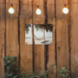 Hangmat - Palmbomen - Strand - Zee tuinposter los doek klein -sfeer1
